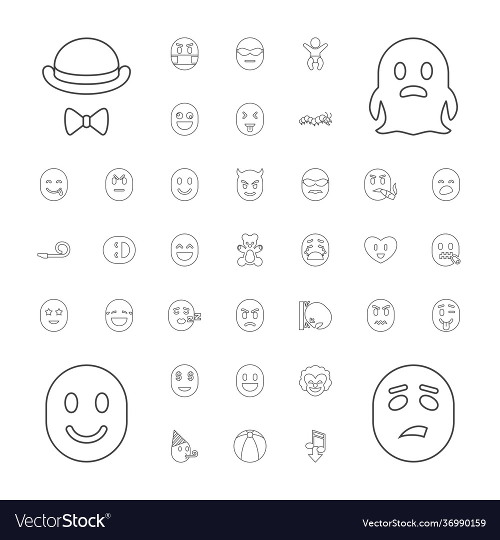 Funny icons Royalty Free Vector Image - VectorStock