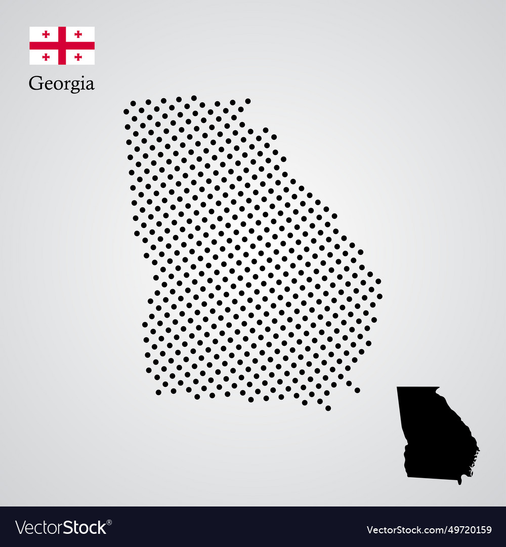 Georgia map silhouette halftone style Royalty Free Vector