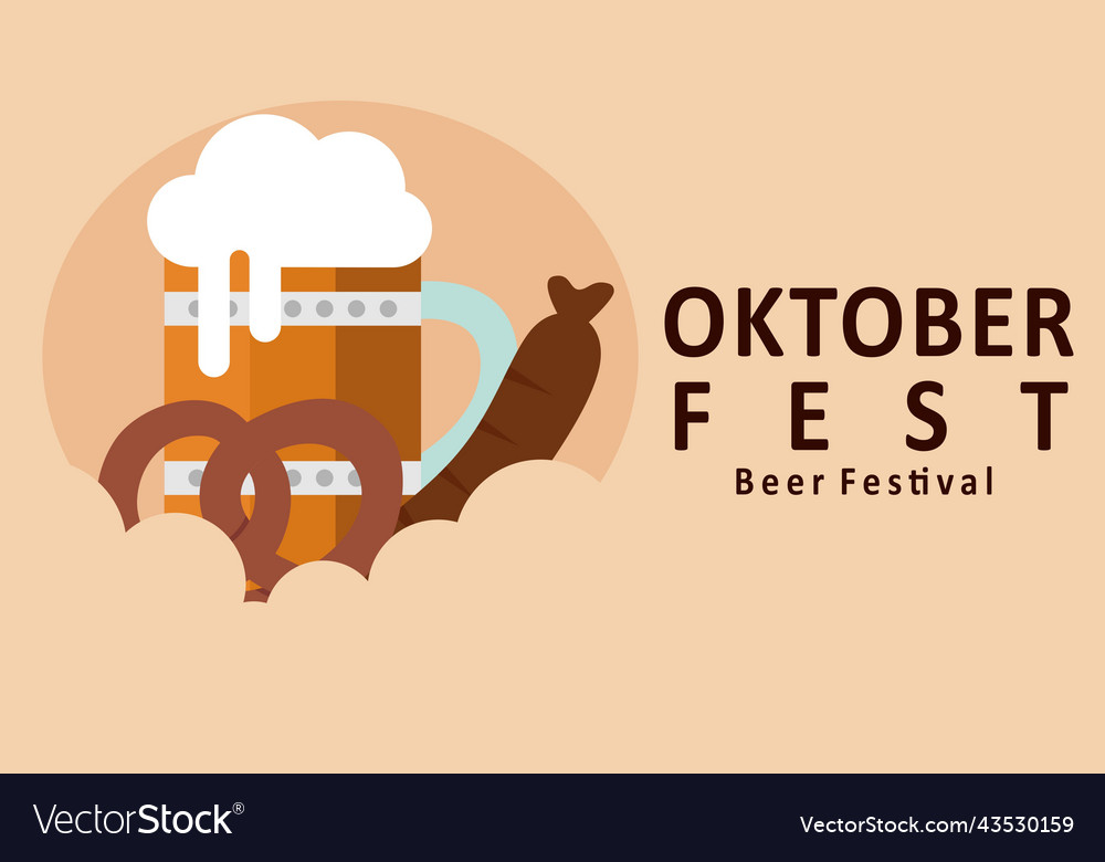 Realistic oktoberfest beer festival background Vector Image