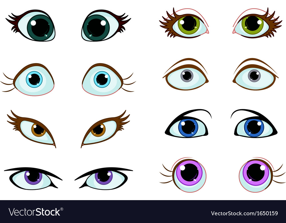 Download Set of cartoon eyes Royalty Free Vector Image - VectorStock