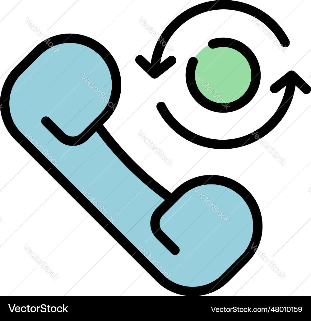 Telephone call support icon flat Royalty Free Vector Image