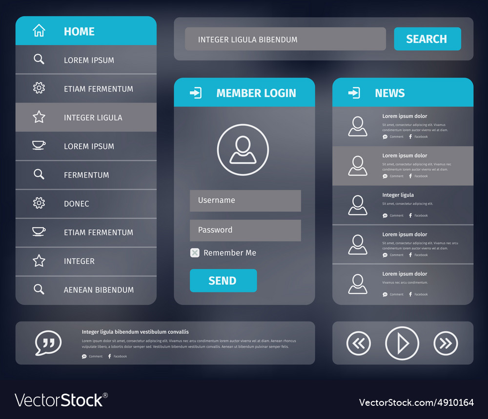 Download Blue mobile user interface design Royalty Free Vector Image