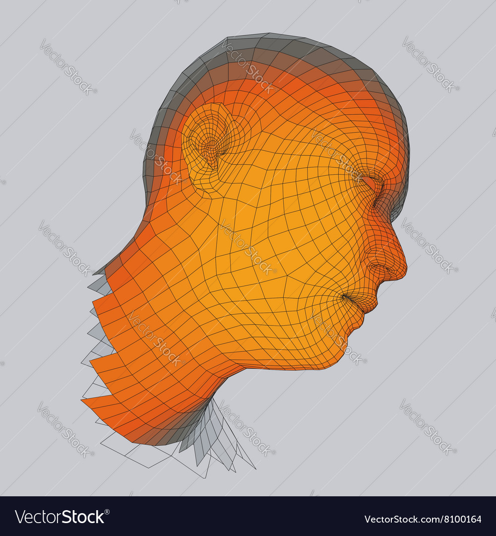 Head of the person from a 3d grid geometric face Vector Image