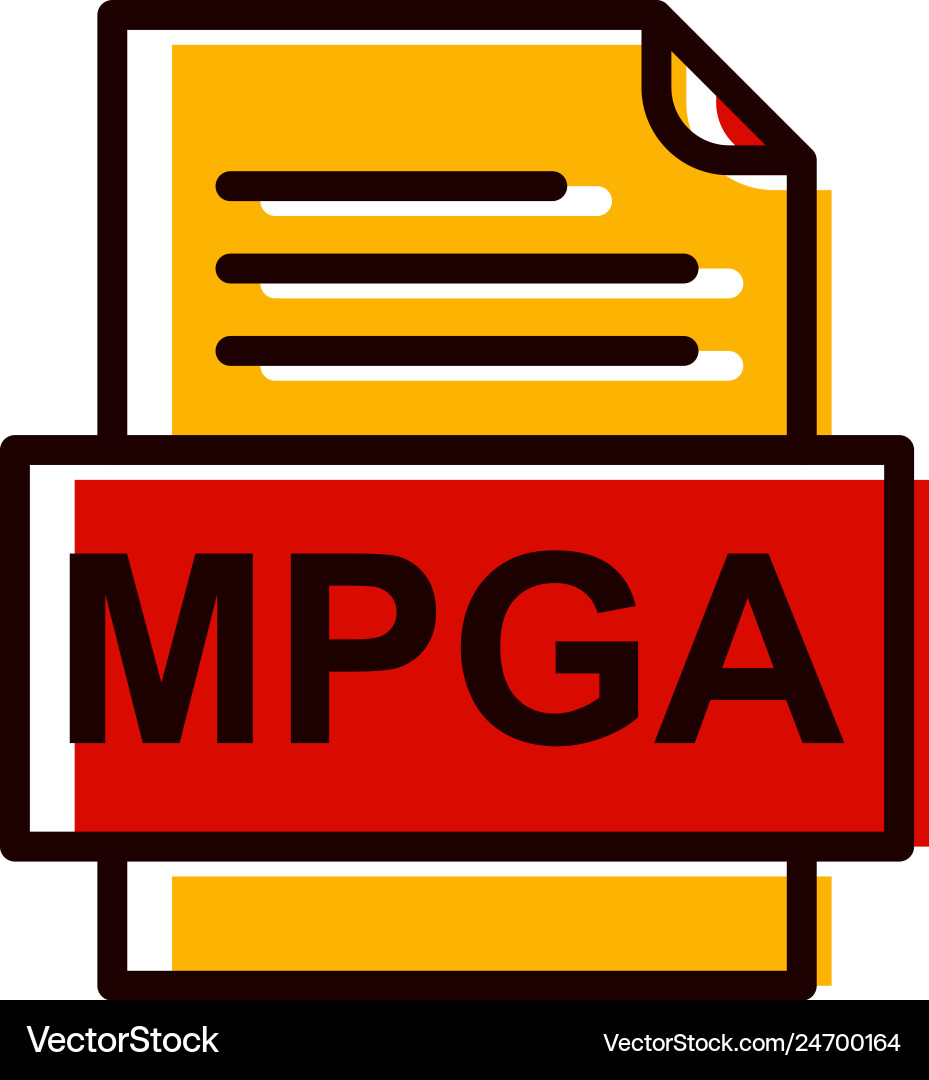 Mpga file document icon Royalty Free Vector Image
