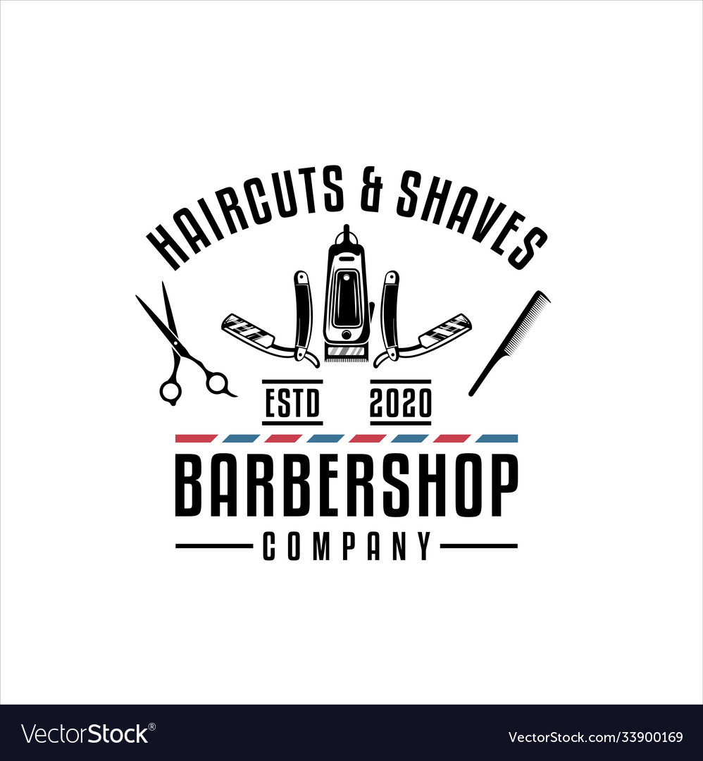 barber shop logo template