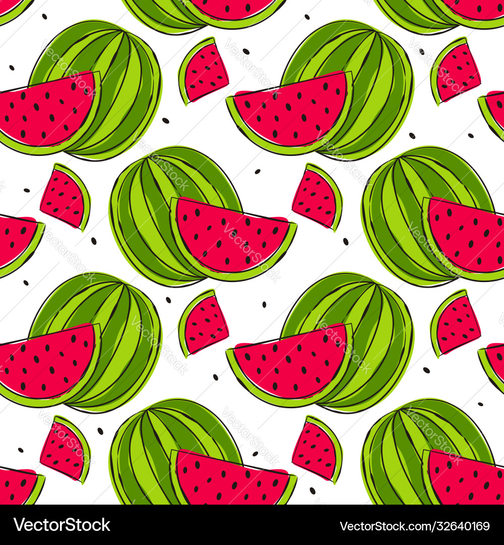 Bright seamless pattern with hand drawn Royalty Free Vector