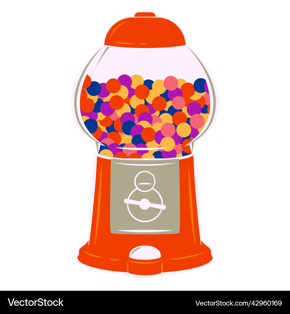 Bubblegum machine semi flat high quality Vector Image