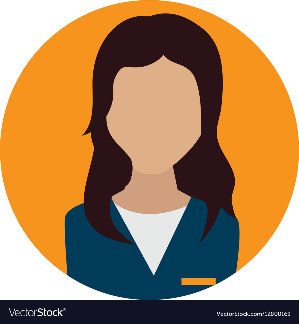 Businesswoman character avatar icon Royalty Free Vector