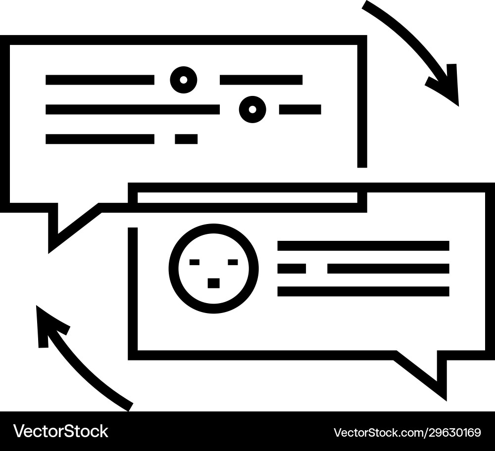 Chat line icon concept sign outline Royalty Free Vector