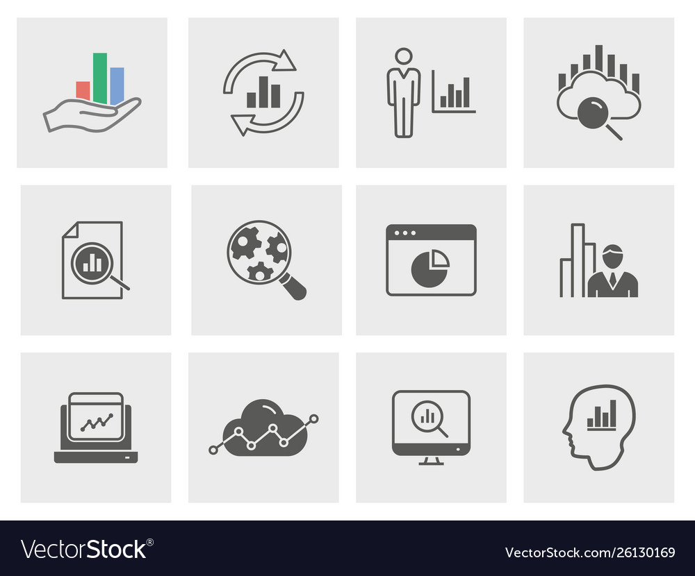 Data analysing icon Royalty Free Vector Image - VectorStock