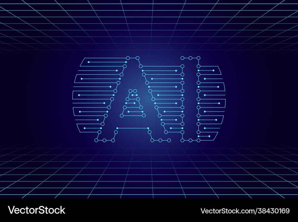 Futuristic ai technology Royalty Free Vector Image