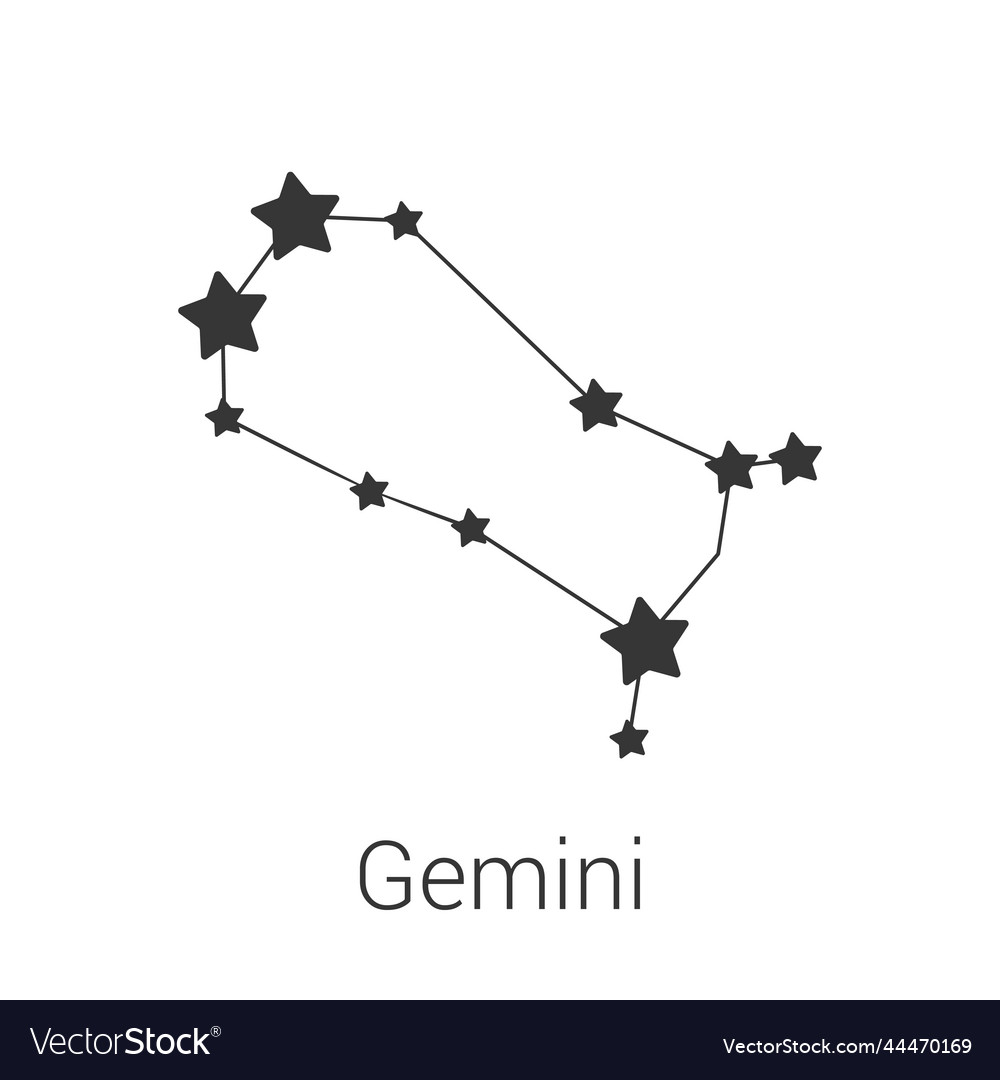 Gemini sign constellation isolated icon Royalty Free Vector