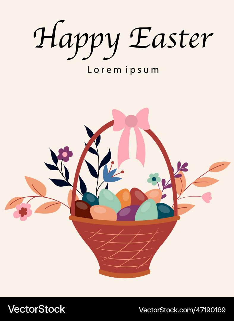 Happy easter poster Royalty Free Vector Image - VectorStock