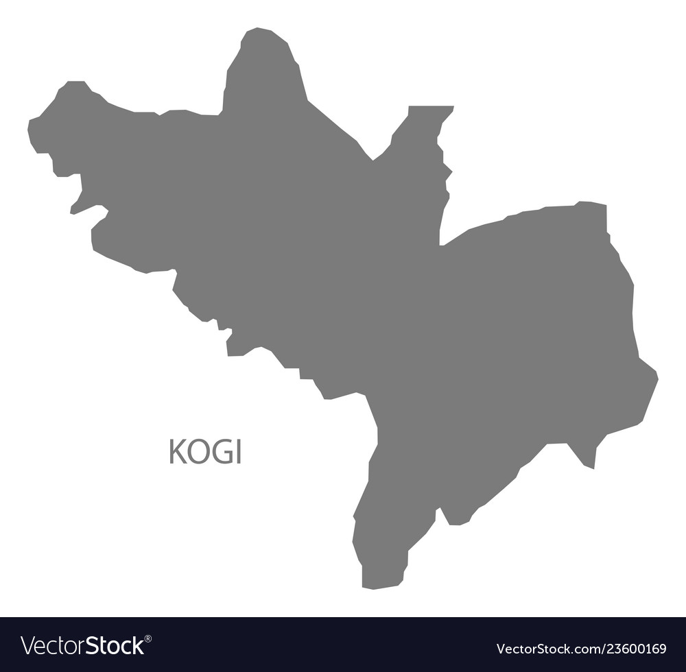 Kogi nigeria map grey Royalty Free Vector Image