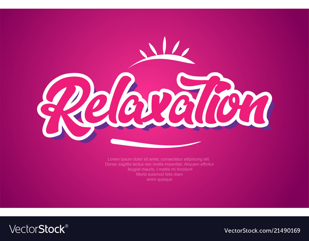 relaxation-word-text-typography-pink-design-icon-vector-image