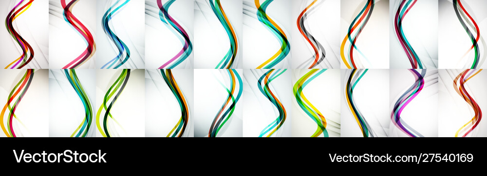 Set wave abstract backgrounds Royalty Free Vector Image