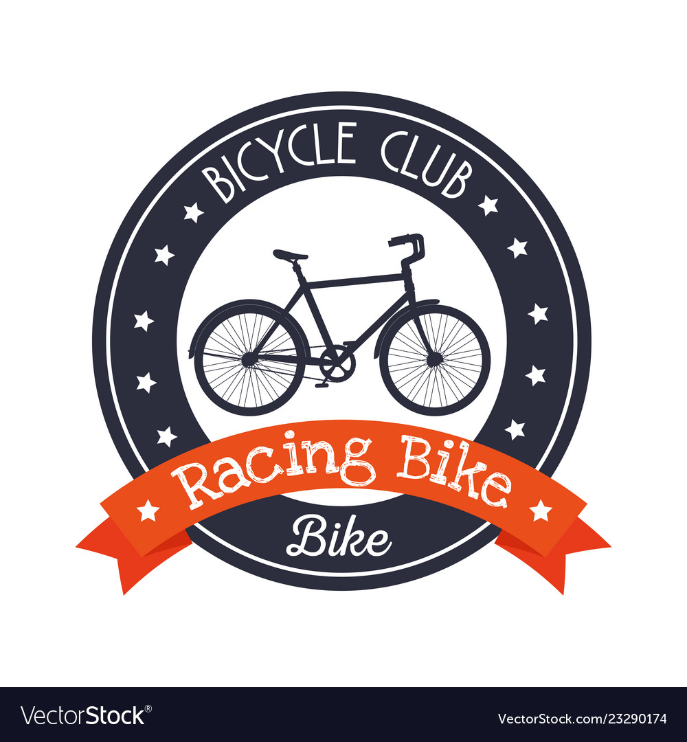 Bicycle emblem club lifestyle sport Royalty Free Vector