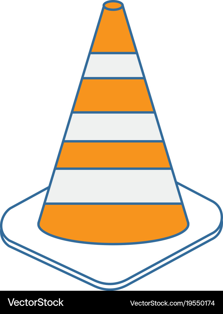 Construction cones isolated icon Royalty Free Vector Image