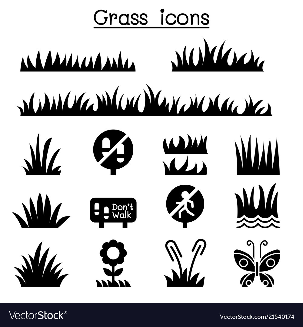 Grass icon set vector image Grass icon set