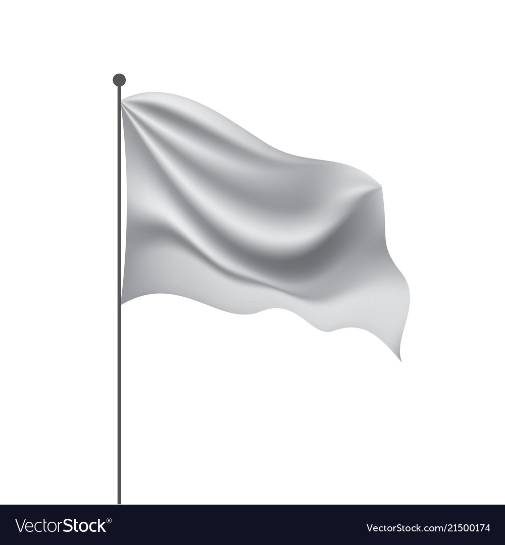 Waving the white flag on a white background Vector Image