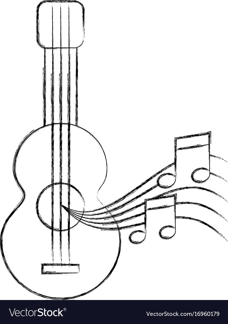acoustic guitar with music