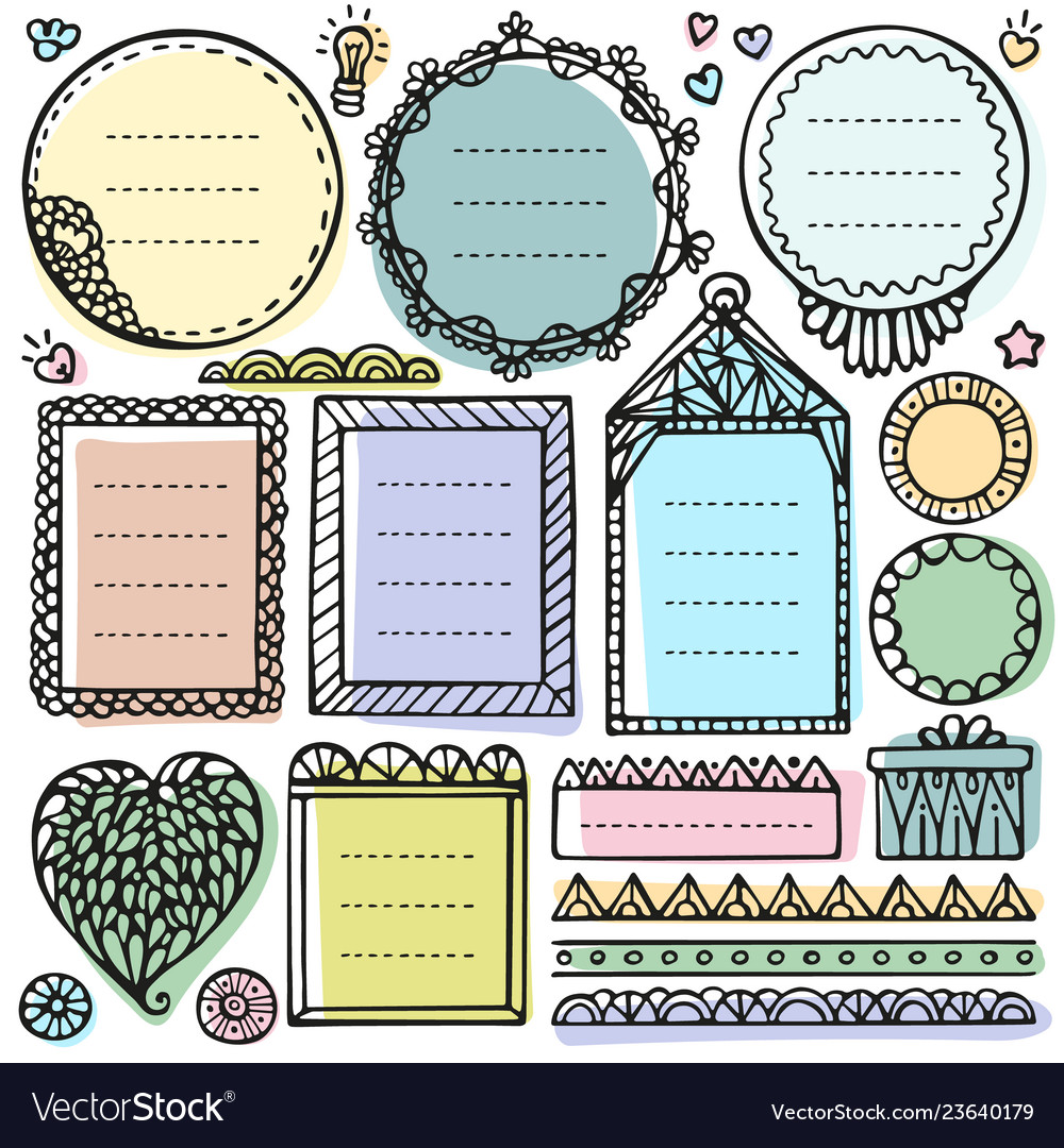 Bullet journal hand drawn elements Royalty Free Vector Image