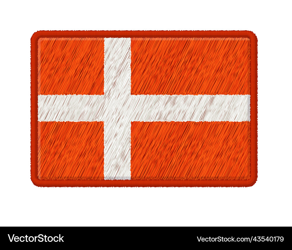Denmark flag patch Royalty Free Vector Image - VectorStock
