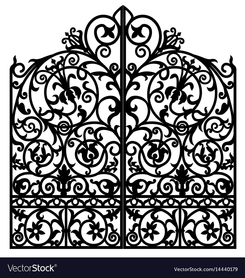 Forged iron gate Royalty Free Vector Image - VectorStock