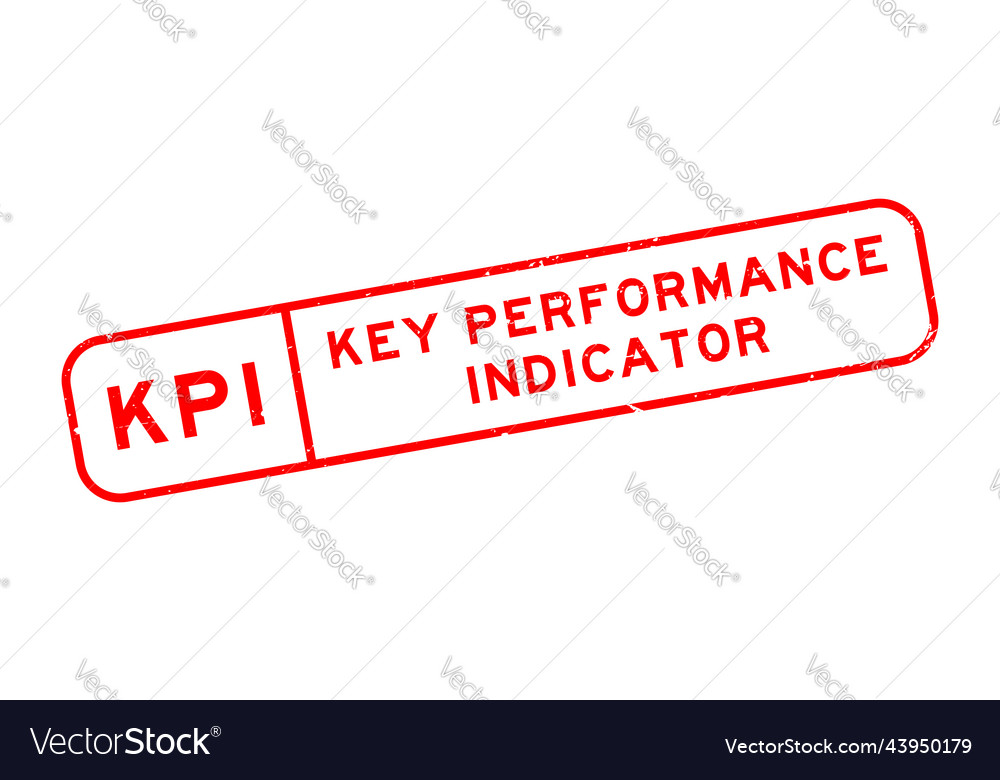 Grunge red kpi key performance indicator word Vector Image