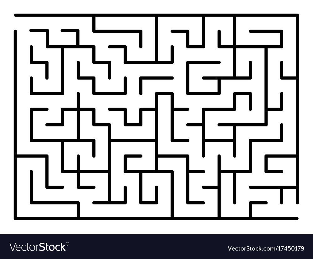 Maze or labyrinth with entry and exit Royalty Free Vector