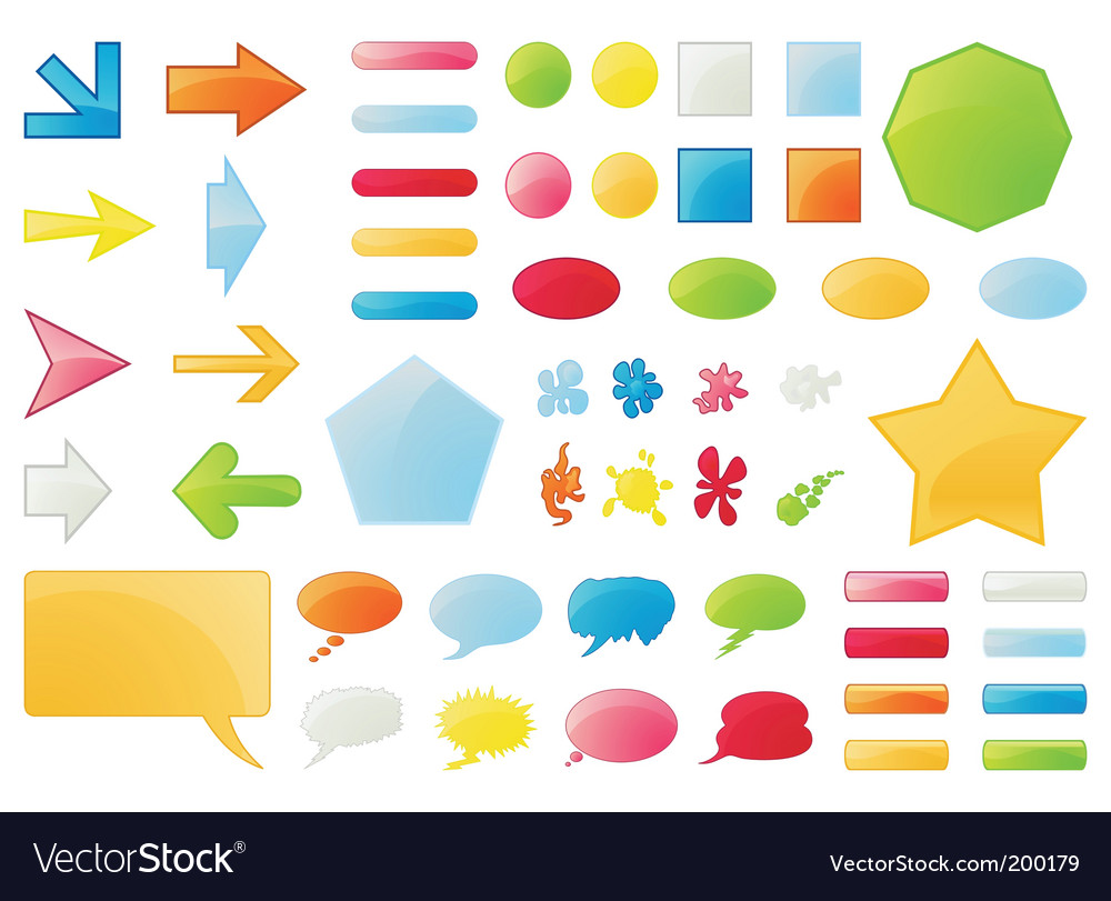 Ui buttons Royalty Free Vector Image - VectorStock