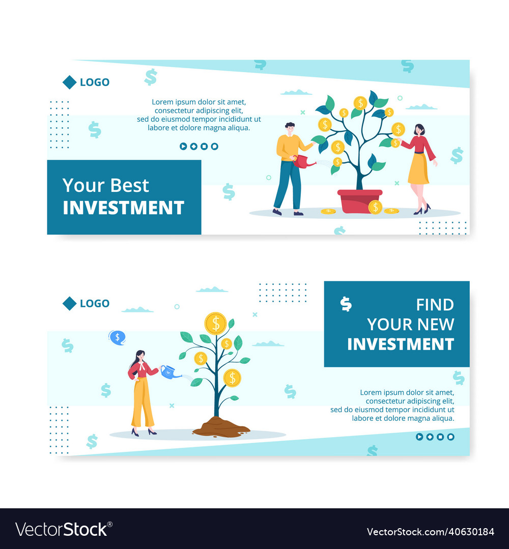 Business Investment Banner Template Flat Design Vector Image