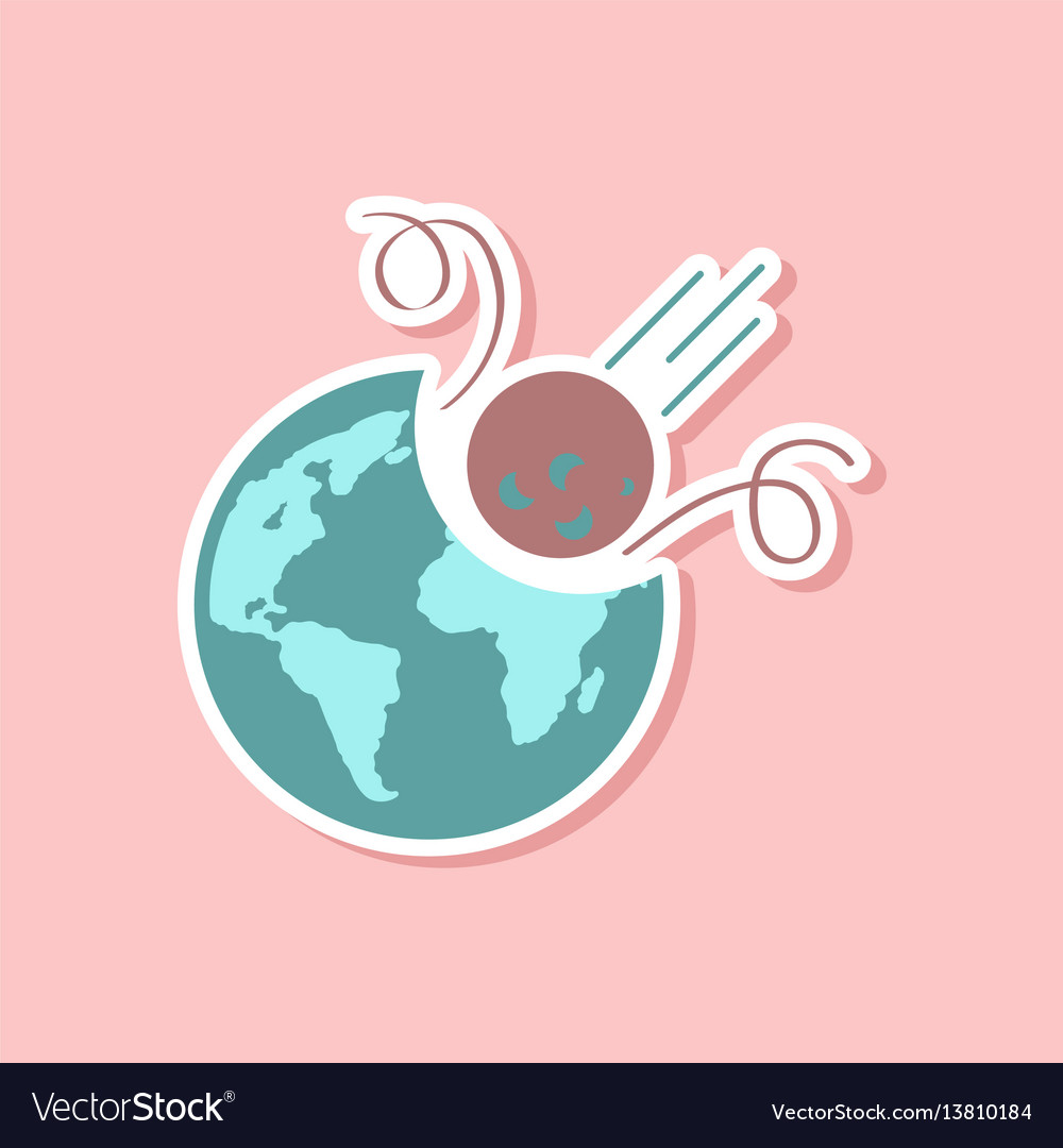 paper sticker on stylish background of nature vector image
