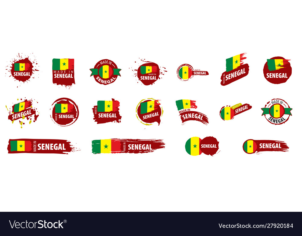 Senegal flag on a white Royalty Free Vector Image