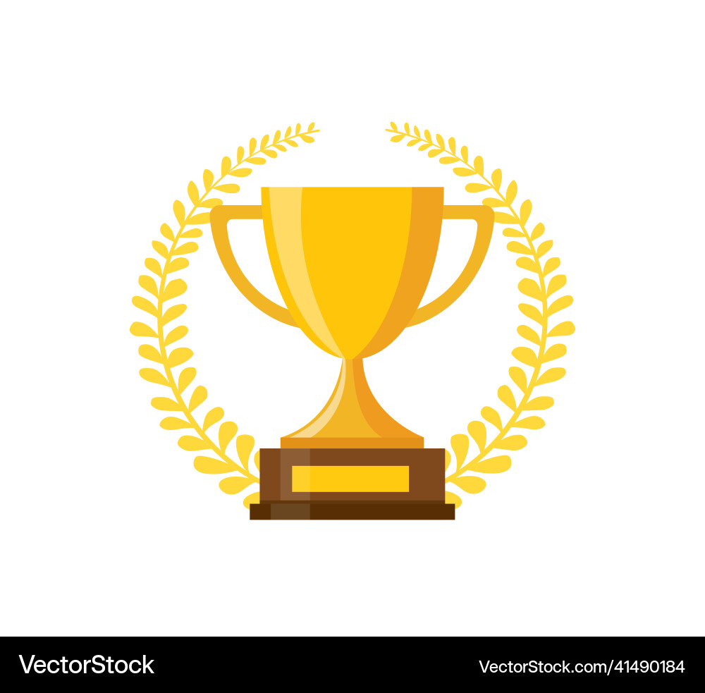 Trophy cup flat style icon Royalty Free Vector Image