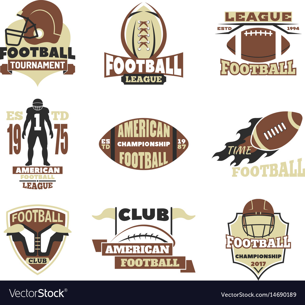 American Football Championship Badge Template For Vector Image