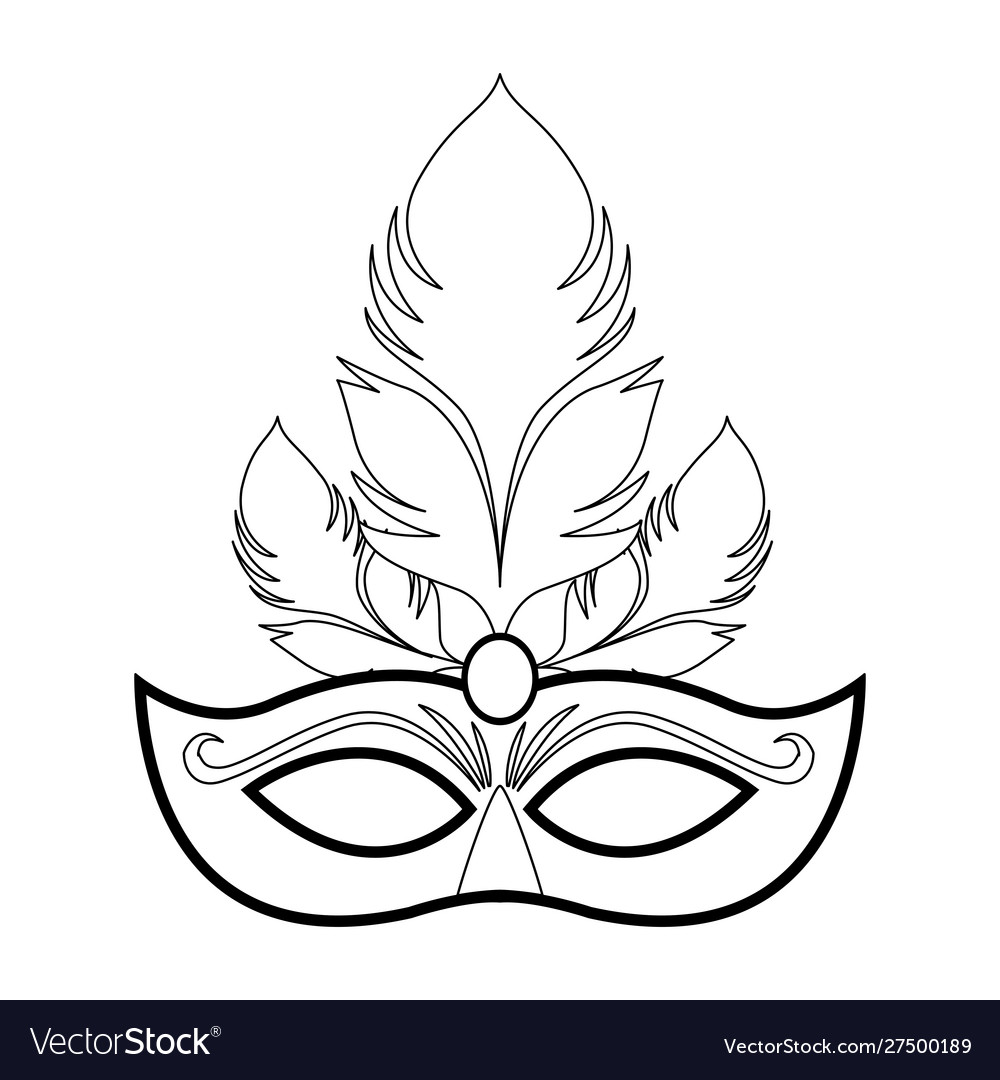 Flat design masquerade mask icon Royalty Free Vector Image