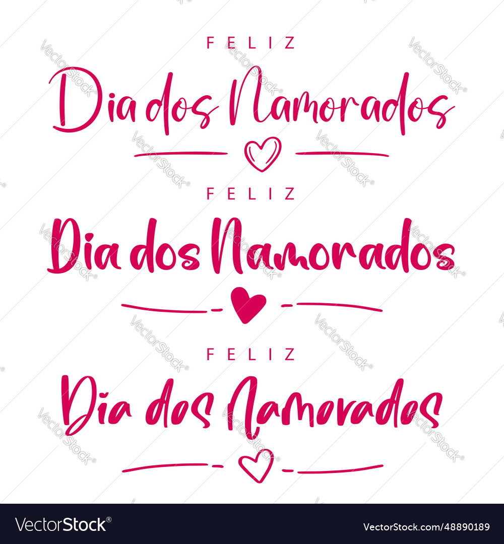 Happy valentines day lettering in portuguese