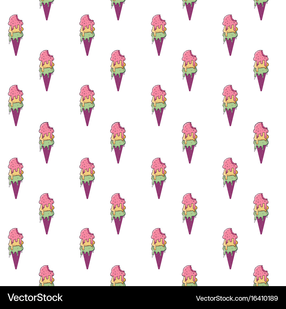Ice cream seamless pattern Royalty Free Vector Image