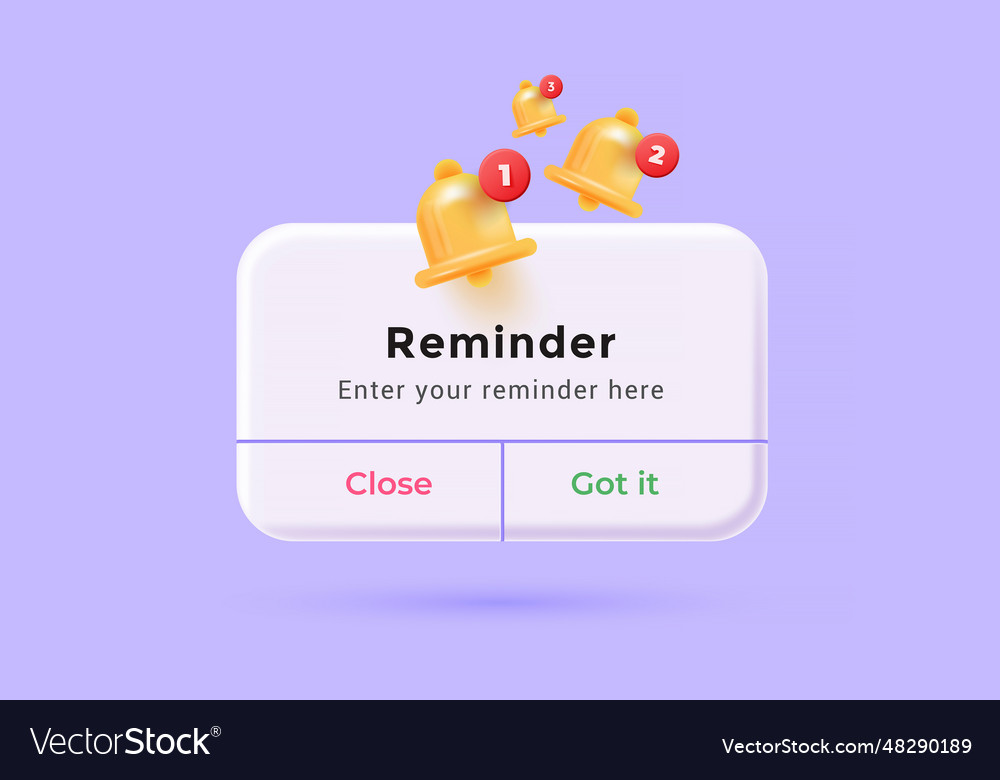 Modern 3d of reminder concept 2 Royalty Free Vector Image