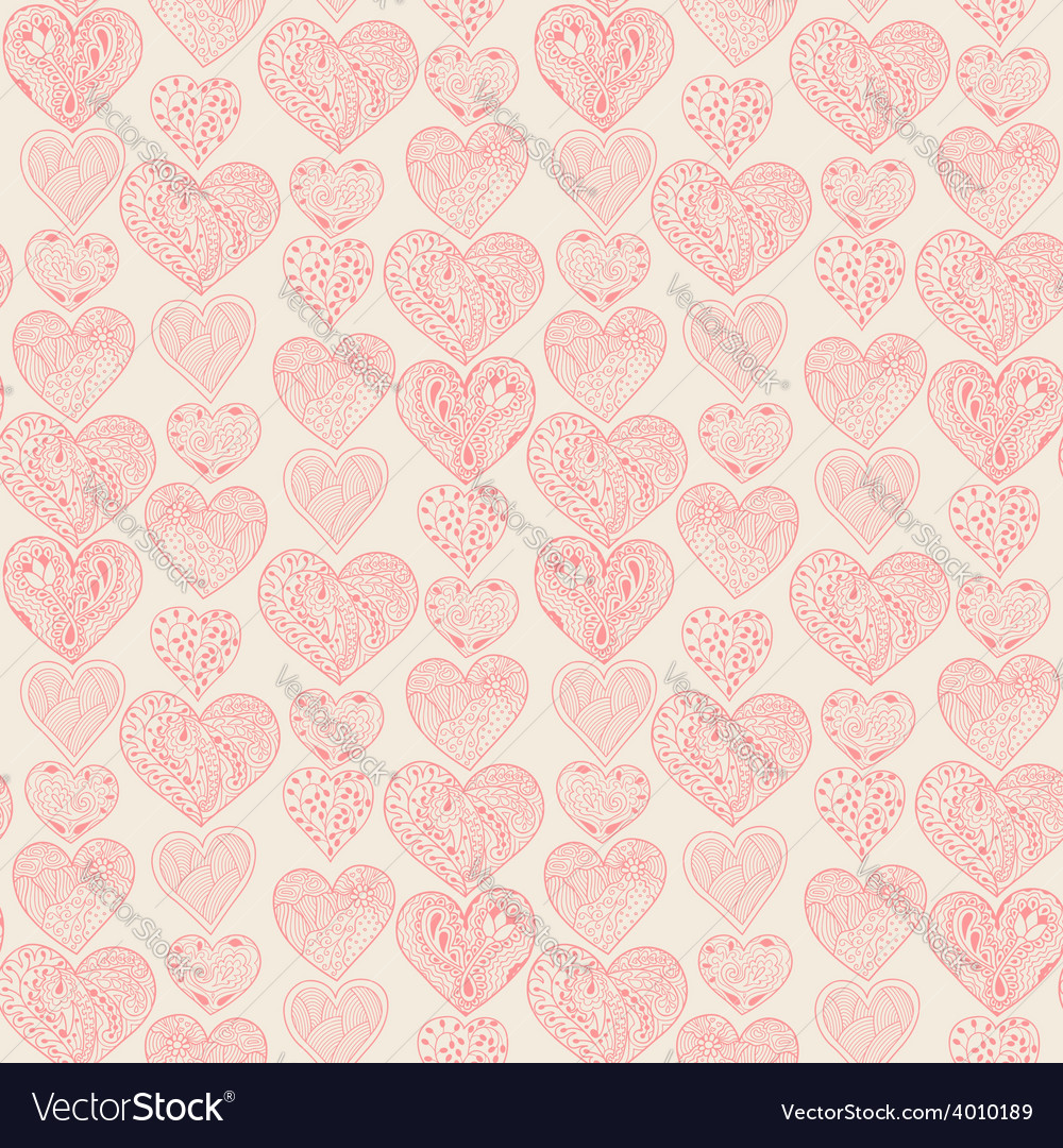 Seamless pink hearts vertical pattern Royalty Free Vector