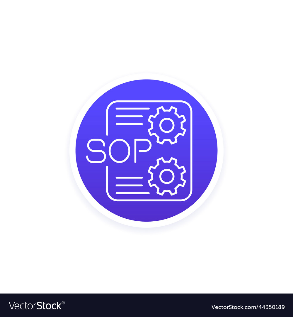 Sop icon standard operating procedure line Vector Image