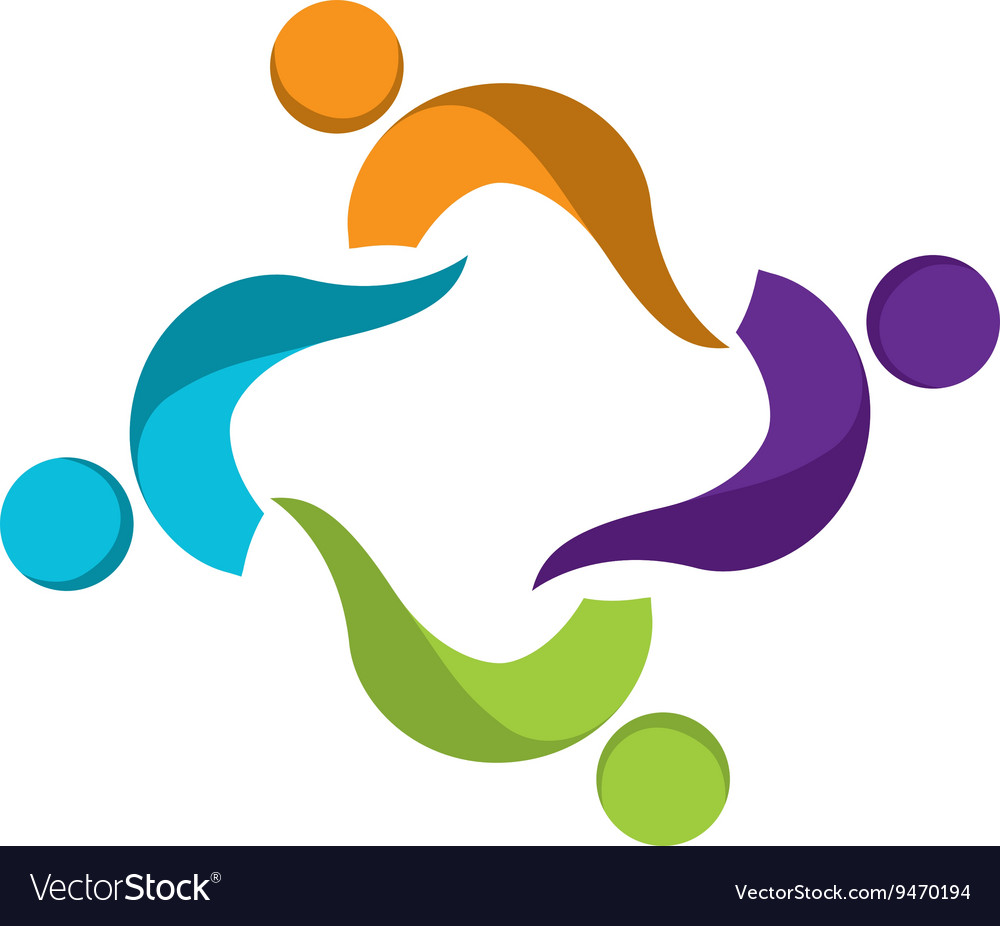 Abstract pictograph icon teamwork concept