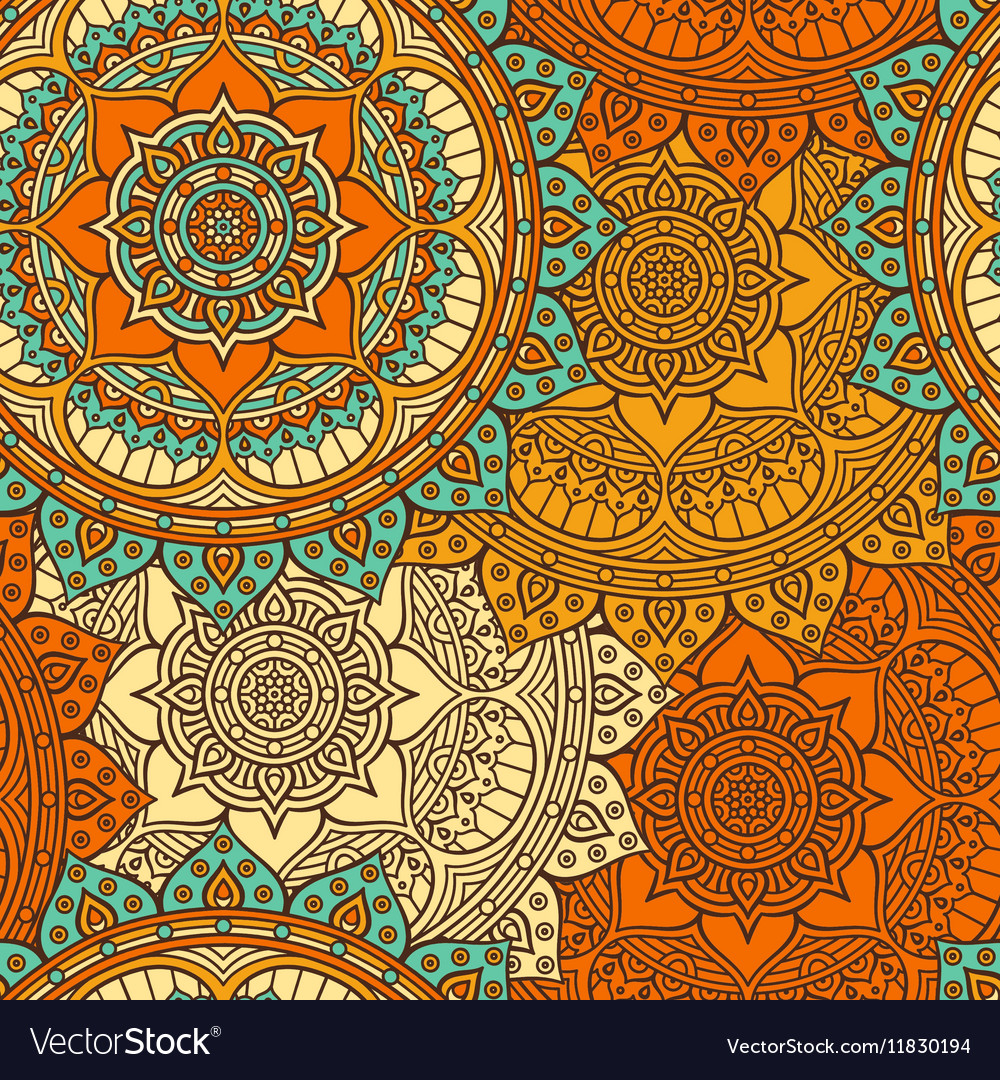 Ethnic floral seamless pattern Royalty Free Vector Image