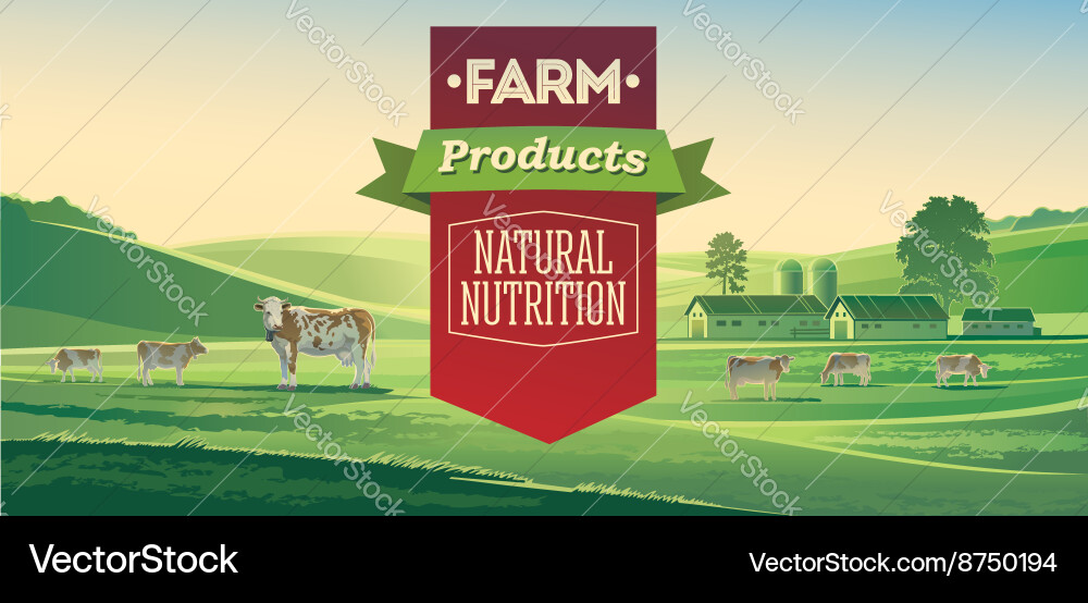 Farming landscape Royalty Free Vector Image - VectorStock