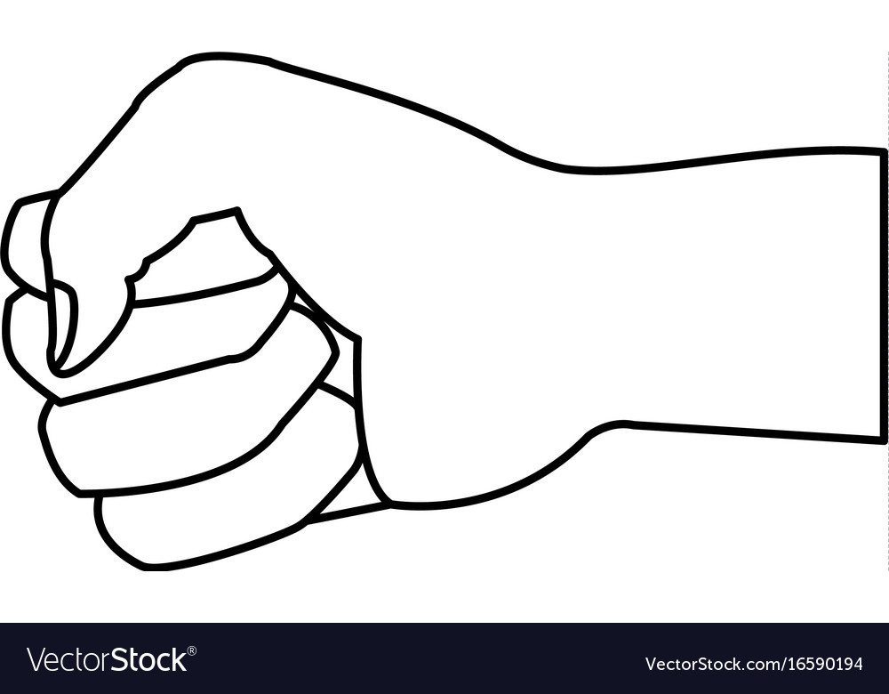 Fist hand gesture cartoon on white background Vector Image