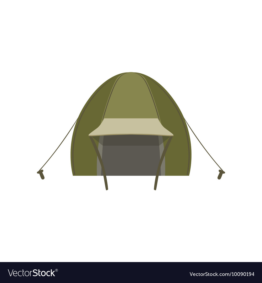 Green tent set with ropes and pegs Royalty Free Vector Image