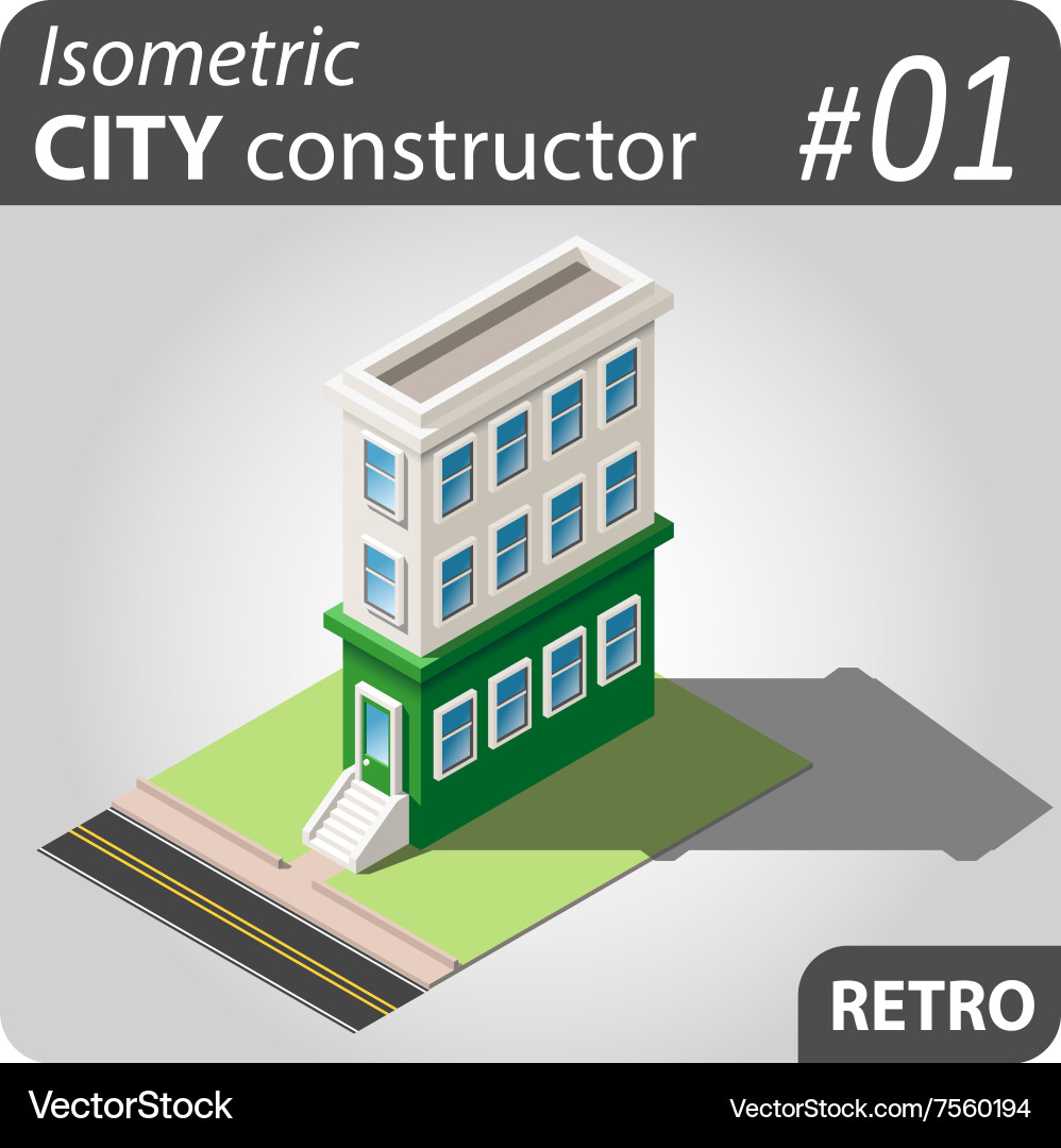 Isometric city constructor - 01 Royalty Free Vector Image