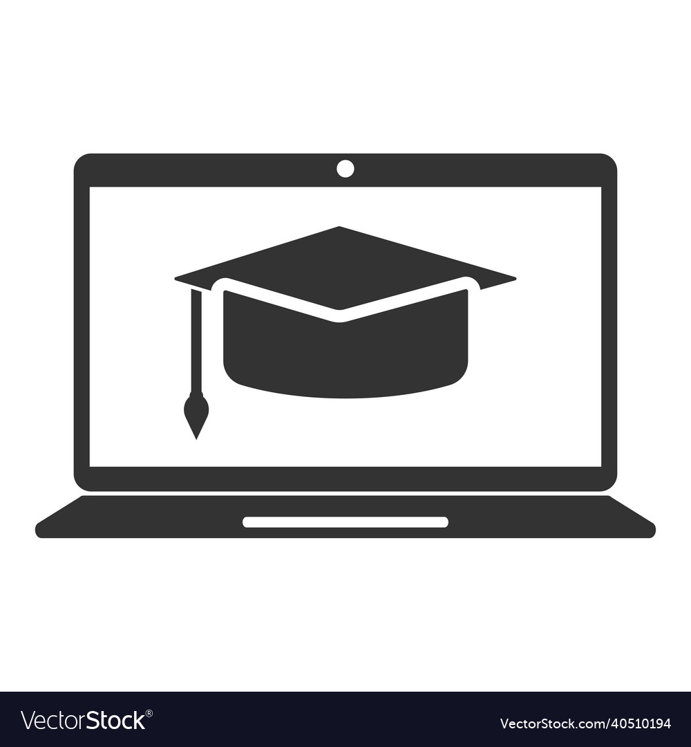 Online graduate icon design Royalty Free Vector Image