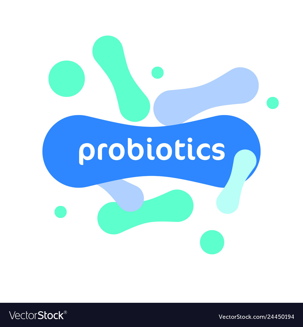 Probiotics bacteria logo Royalty Free Vector Image